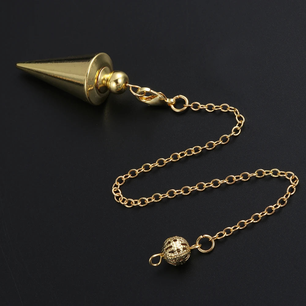 Metal Dowsing Pendulum for Divination Antique Copper Shuttle Spiritual Pendulo Radiestesia Healing Pendule Esoterics Jewelry