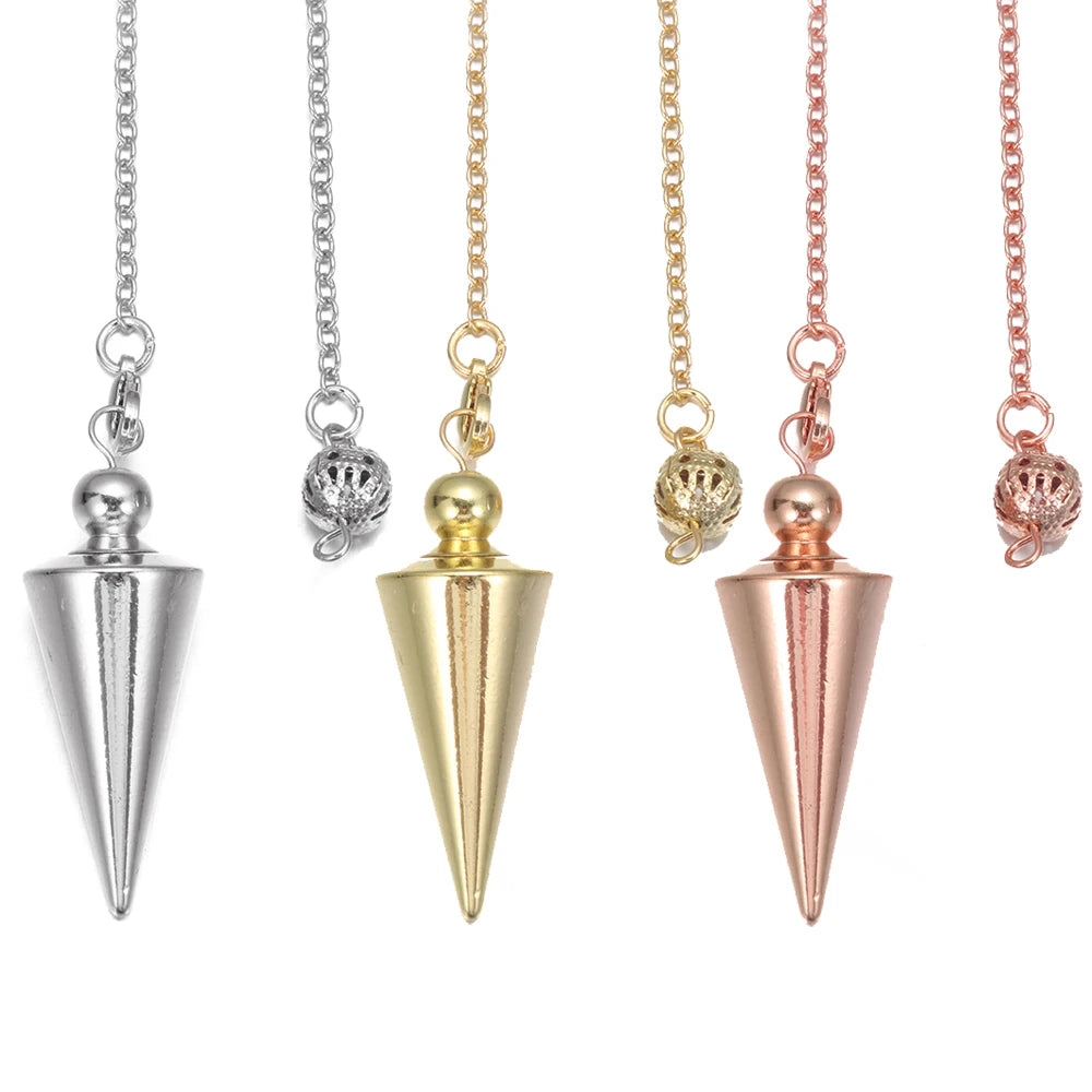 Metal Dowsing Pendulum for Divination Antique Copper Shuttle Spiritual Pendulo Radiestesia Healing Pendule Esoterics Jewelry