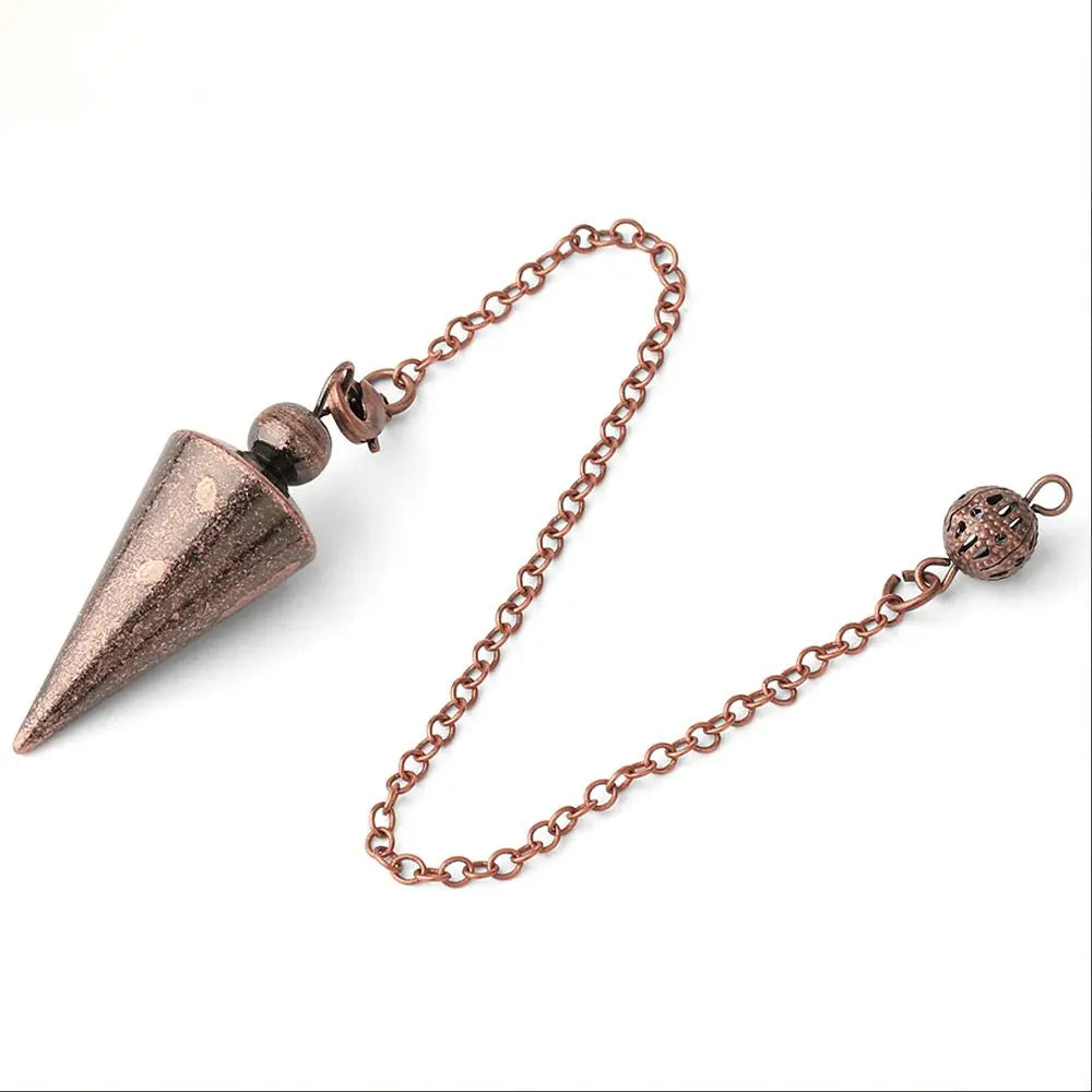 Metal Dowsing Pendulum for Divination Antique Copper Shuttle Spiritual Pendulo Radiestesia Healing Pendule Esoterics Jewelry