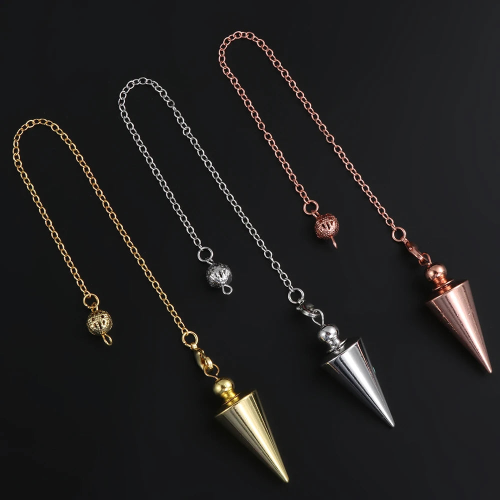 Metal Dowsing Pendulum for Divination Antique Copper Shuttle Spiritual Pendulo Radiestesia Healing Pendule Esoterics Jewelry