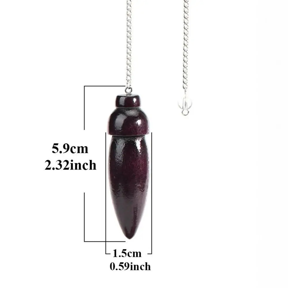 New Natural Wooden Pendulum for Divination Dowsing Egyptian Wood Pendulums Dowser with Chain Reiki Spiritual Pendulos