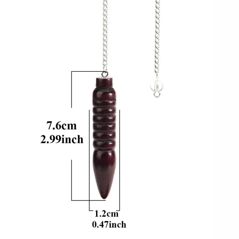 New Natural Wooden Pendulum for Divination Dowsing Egyptian Wood Pendulums Dowser with Chain Reiki Spiritual Pendulos
