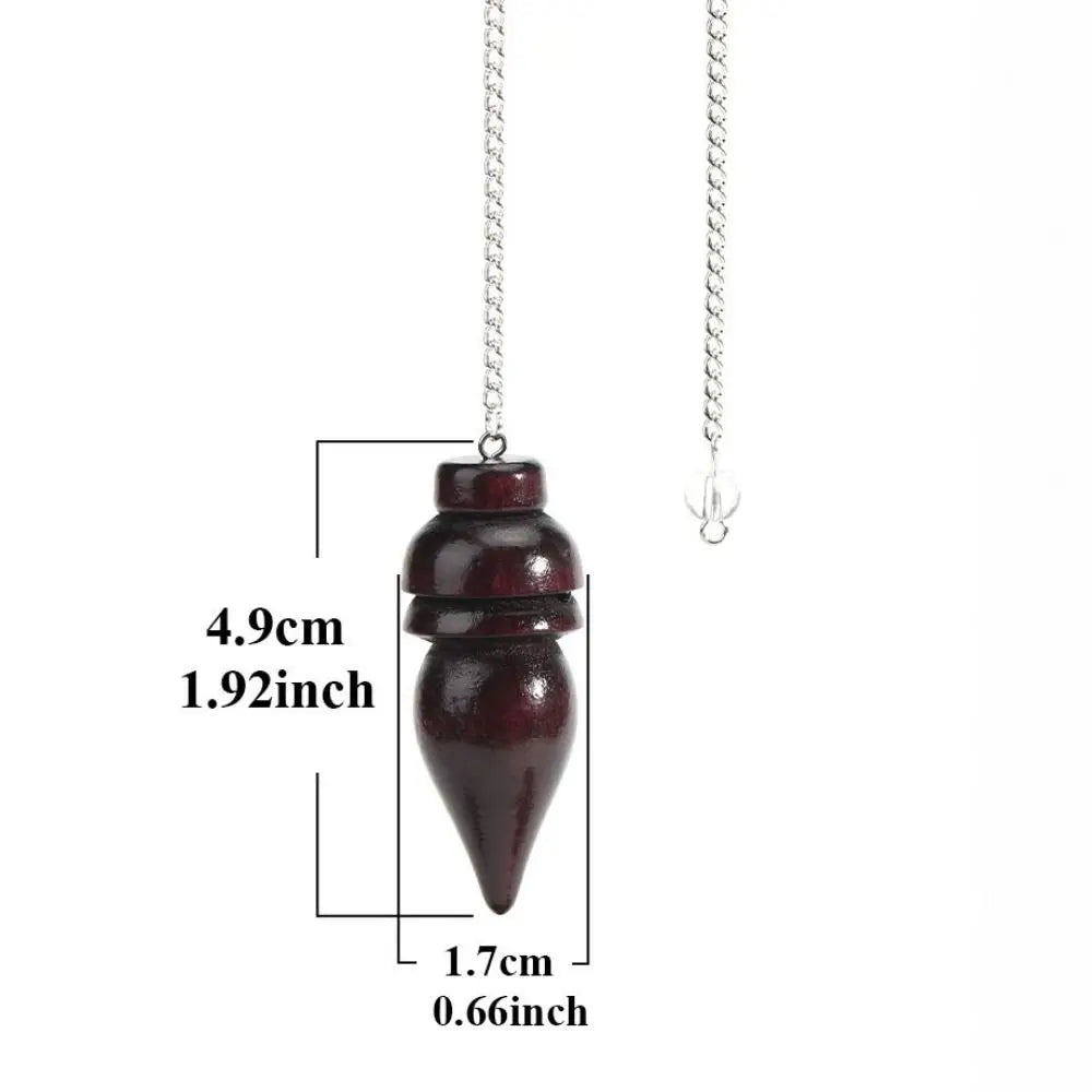 New Natural Wooden Pendulum for Divination Dowsing Egyptian Wood Pendulums Dowser with Chain Reiki Spiritual Pendulos