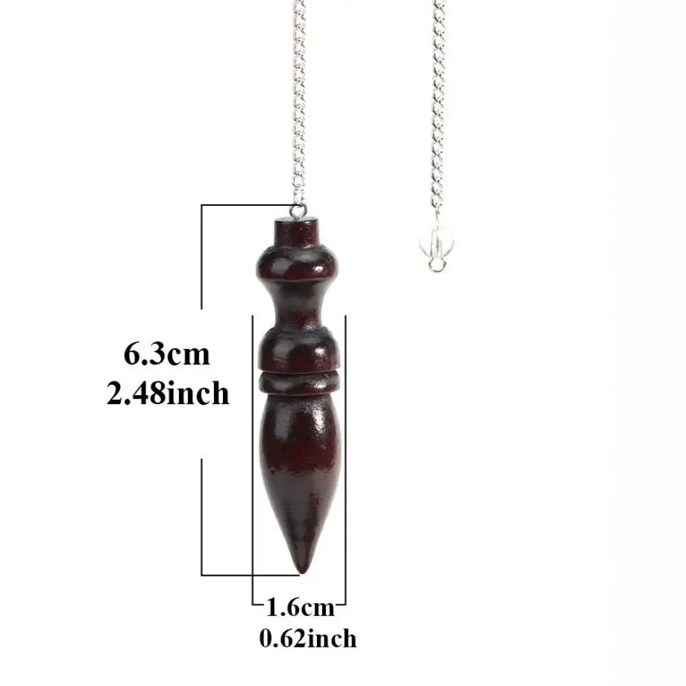 New Natural Wooden Pendulum for Divination Dowsing Egyptian Wood Pendulums Dowser with Chain Reiki Spiritual Pendulos