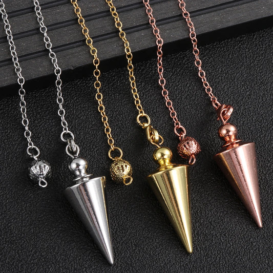 Metal Dowsing Pendulum for Divination Antique Copper Shuttle Spiritual Pendulo Radiestesia Healing Pendule Esoterics Jewelry