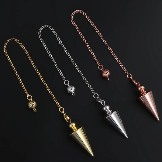 Metal Dowsing Pendulum for Divination Antique Copper Shuttle Spiritual Pendulo Radiestesia Healing Pendule Esoterics Jewelry